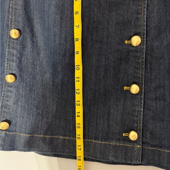 Michael Kors Navy Denim Skirt with Gold Accents - Picture 7 of 8